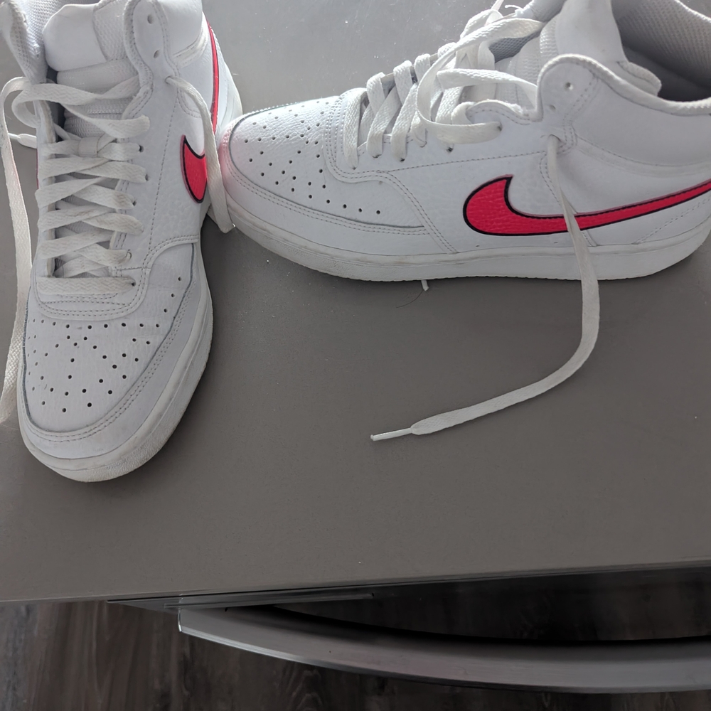 Nike Women's Court Vision MID White/Flash Crimson